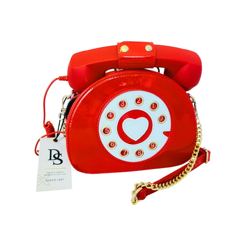 NWT Red Vegan Leather Retro Phone Purse Handbag Kitsch Kawaii Harajuku Cosplay